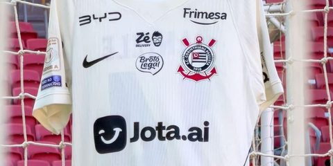 Corinthians mantém Jota.ai como patrocinadora até dezembro de 2026 e muda marca para a frente inferior da camisola — MKT Esportivo