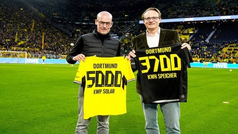 Borussia Dortmund e RWE põem em funcionamento bateria para armazenar energia solar no Signal Iduna Park — The Stadium Business